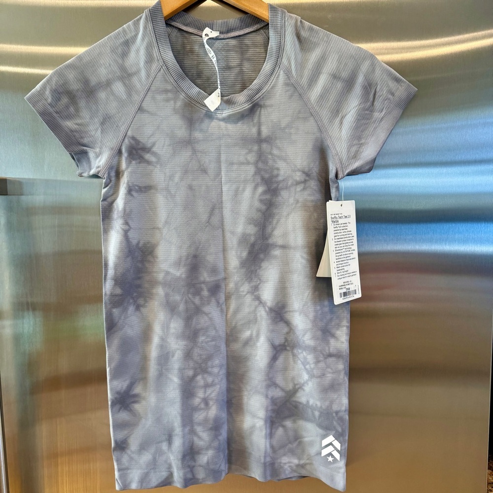 NWT Lululemon Swiftly Tech Short Sleeve Shirt 2.0 Marble Dye Rhino Grey Athletic